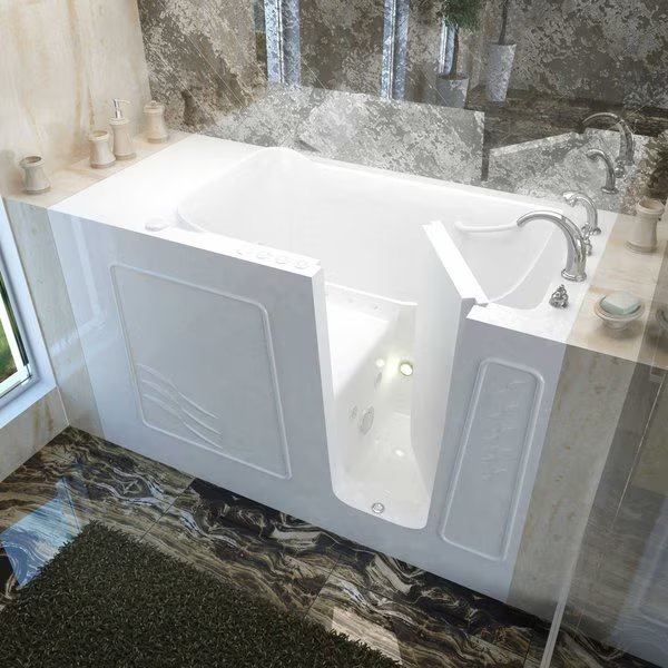 MediTub Walk-In 30 x 60 White Whirlpool & Air Walk-In Bathtub, Meditub, Mfr#: 3060WIRWD